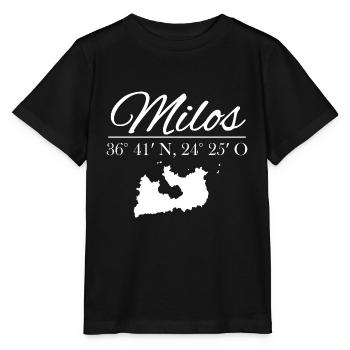 Milos Koordinaten Design mit Silhouette - Stanley/Stella Kinder T-Shirt MINI CREATOR  - Schwarz - Vorne - Mikhail (115cm)