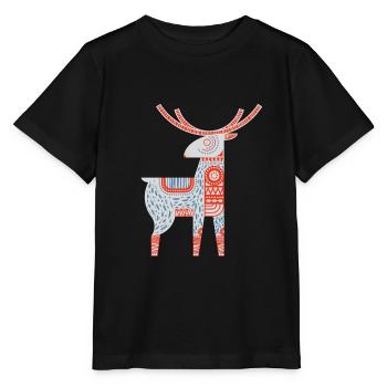 Reindeer Rentier - Stanley/Stella Kinder T-Shirt MINI CREATOR  - Schwarz - Vorne - Mikhail (115cm)
