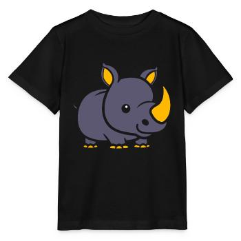 rhinoceros - Stanley/Stella MINI CREATOR Kids’ T-Shirt - black - Front - Mikhail (115cm)