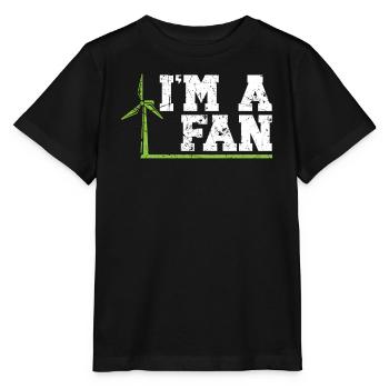 Je suis un fan éolien énergie renouvelable éolienne éolienne éolienne - T-shirt bio MINI CREATOR Stanley/Stella Enfant - noir - Devant - Mikhail (115cm)