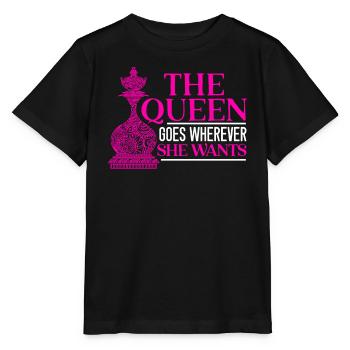 Die Königin geht dorthin, wo sie Schachspieler will - Stanley/Stella Kinder T-Shirt MINI CREATOR  - Schwarz - Vorne - Mikhail (115cm)