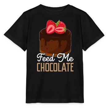 Nourrissez-moi Gâteau au chocolat Saveur Boulanger Foodie Choco - T-shirt bio MINI CREATOR Stanley/Stella Enfant - noir - Devant - Mikhail (115cm)