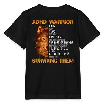 ADHD Warrior Embrace Neurodiversity ADHD Awareness - Stanley/Stella MINI CREATOR Kids’ T-Shirt - black - Front - Mikhail (115cm)