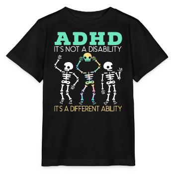 TDAH C’est une capacité différente Nérodiversité - T-shirt bio MINI CREATOR Stanley/Stella Enfant - noir - Devant - Mikhail (115cm)