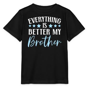 Tout va mieux avec ma fraternité - T-shirt bio MINI CREATOR Stanley/Stella Enfant - noir - Devant - Mikhail (115cm)