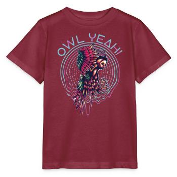 Hibou oui Owl Lover Oiseau nocturne Hibou Chuchoteur - T-shirt bio MINI CREATOR Stanley/Stella Enfant - bordeaux - Devant - Kain (125cm)
