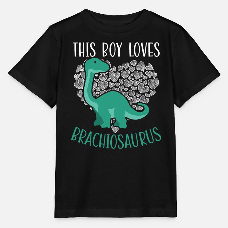 Dieser Junge liebt Brachiousaurus Dinosaurier Dino - Stanley/Stella Kinder T-Shirt MINI CREATOR  - Schwarz