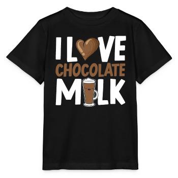 J’adore le buveur de lait au chocolat Choco Drink Flavor - T-shirt bio MINI CREATOR Stanley/Stella Enfant - noir - Devant - Mikhail (115cm)