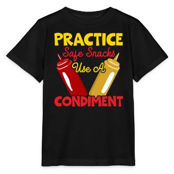 Üben Sie sichere Snacks Verwenden Sie ein Gewürz Ketchup - Stanley/Stella Kinder T-Shirt MINI CREATOR  - Schwarz - Vorne - Mikhail (115cm)