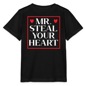 Mr. Steal Your Heart Valentinstag Herztag - Stanley/Stella Kinder T-Shirt MINI CREATOR  - Schwarz - Vorne - Mikhail (115cm)
