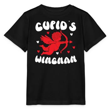 Ailier de Cupidon Saint Valentin Jour du Cœur Cupidon - T-shirt bio MINI CREATOR Stanley/Stella Enfant - noir - Devant - Mikhail (115cm)