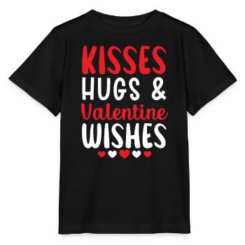 Küsse Umarmungen und Valentinswünsche Valentinstag - Stanley/Stella Kinder T-Shirt MINI CREATOR  - Schwarz - Vorne - Mikhail (115cm)