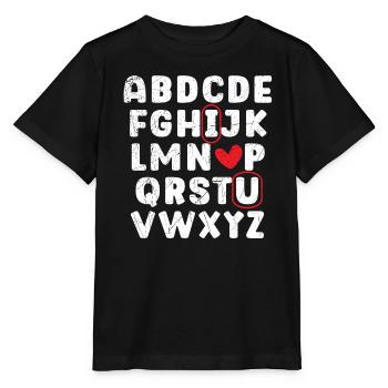 Valentinstag Herztag Amor Liebe Beziehung - Stanley/Stella Kinder T-Shirt MINI CREATOR  - Schwarz - Vorne - Mikhail (115cm)