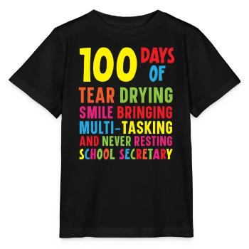 Happy 100th Day Of School Teacher Student Educator - Stanley/Stella Kinder T-Shirt MINI CREATOR  - Schwarz - Vorne - Mikhail (115cm)