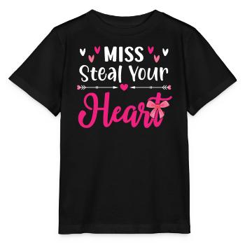 Miss Steal Your Heart Valentinstag Herztag - Stanley/Stella Kinder T-Shirt MINI CREATOR  - Schwarz - Vorne - Mikhail (115cm)