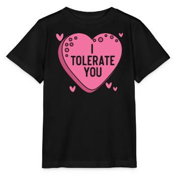 Je te tolère Saint-Valentin Hearts Day Cupidon - T-shirt bio MINI CREATOR Stanley/Stella Enfant - noir - Devant - Mikhail (115cm)
