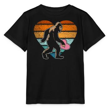 Valentinstag Herztag Amor Bigfoot Gläubiger - Stanley/Stella Kinder T-Shirt MINI CREATOR  - Schwarz - Vorne - Mikhail (115cm)