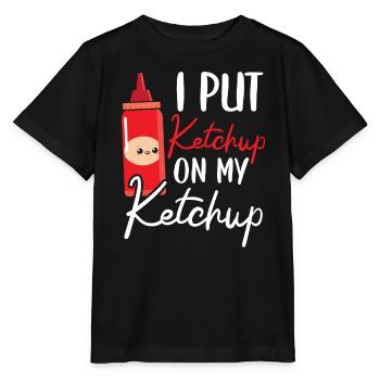 Je mets du ketchup sur mes condiments Ketchup Lover - T-shirt bio MINI CREATOR Stanley/Stella Enfant - noir - Devant - Mikhail (115cm)