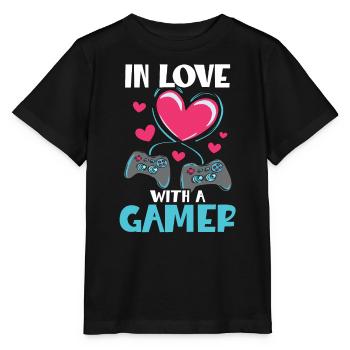 Verliebt in ein Gamer Valentinstag Videospiel - Stanley/Stella Kinder T-Shirt MINI CREATOR  - Schwarz - Vorne - Mikhail (115cm)