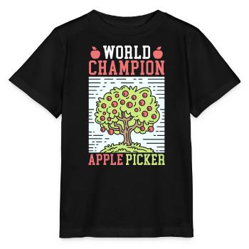 Weltmeister Apfelpflücker Apfelfruchtliebhaber - Stanley/Stella Kinder T-Shirt MINI CREATOR  - Schwarz - Vorne - Mikhail (115cm)