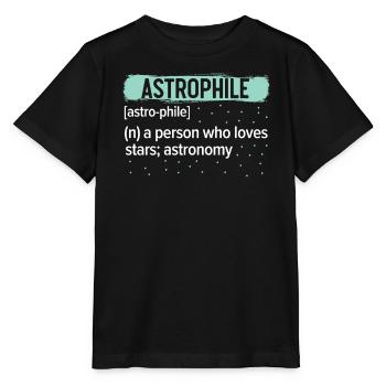 Astrophile Astronomy Astronomer Telescope - T-shirt bio MINI CREATOR Stanley/Stella Enfant - noir - Devant - Mikhail (115cm)
