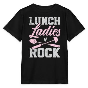 Lunch Ladies Rock Cafeteria Worker Cook Lunch Lady - Stanley/Stella MINI CREATOR Kids’ T-Shirt - black - Front - Mikhail (115cm)