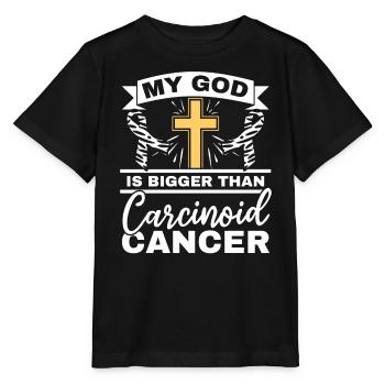 Mon Dieu est plus grand que la sensibilisation au cancer carcinoïde - T-shirt bio MINI CREATOR Stanley/Stella Enfant - noir - Devant - Mikhail (115cm)