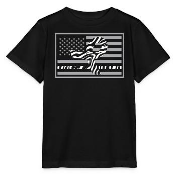 Drapeau des États-Unis Sensibilisation au cancer carcinoïde Vaincre le cancer - T-shirt bio MINI CREATOR Stanley/Stella Enfant - noir - Devant - Mikhail (115cm)