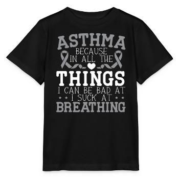 Asthma Bewusstsein Atmung Keuchen Asthma Krieger - Stanley/Stella Kinder T-Shirt MINI CREATOR  - Schwarz - Vorne - Mikhail (115cm)