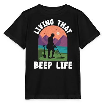Living That Beep Life Detectorist Treasure Hunting - Stanley/Stella MINI CREATOR Kids’ T-Shirt - black - Front - Mikhail (115cm)