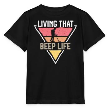 Living That Beep Life Detectorist Treasure Hunting - Stanley/Stella MINI CREATOR Kids’ T-Shirt - black - Front - Mikhail (115cm)