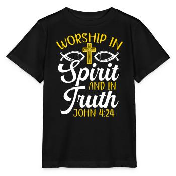 Christian Believer Religious Pastor Bible - Stanley/Stella MINI CREATOR Kids’ T-Shirt - black - Front - Mikhail (115cm)