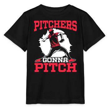 Pitcher gehen zum Pitch Baseballspieler Baseball-Fan - Stanley/Stella Kinder T-Shirt MINI CREATOR  - Schwarz - Vorne - Mikhail (115cm)