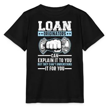 Agent de crédit Profession Agent de prêt de dettes - T-shirt bio MINI CREATOR Stanley/Stella Enfant - noir - Devant - Mikhail (115cm)