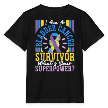 Survivant du cancer de la vessie Sensibilisation au cancer de la vessie - T-shirt bio MINI CREATOR Stanley/Stella Enfant - noir - Devant - Mikhail (115cm)