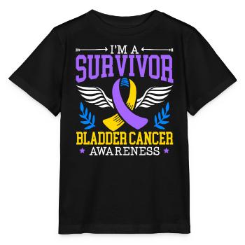 Survivant du cancer de la vessie Sensibilisation au cancer de la vessie - T-shirt bio MINI CREATOR Stanley/Stella Enfant - noir - Devant - Mikhail (115cm)