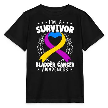 Survivant du cancer de la vessie Sensibilisation au cancer de la vessie - T-shirt bio MINI CREATOR Stanley/Stella Enfant - noir - Devant - Mikhail (115cm)
