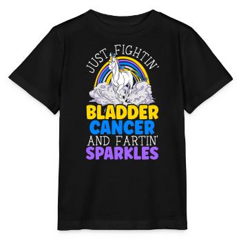 Cancer de la vessie Guerrier Sensibilisation au cancer de la vessie - T-shirt bio MINI CREATOR Stanley/Stella Enfant - noir - Devant - Mikhail (115cm)