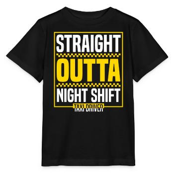 Straight Outta Nachtschicht Taxifahrer Taxifahrer - Stanley/Stella Kinder T-Shirt MINI CREATOR  - Schwarz - Vorne - Mikhail (115cm)