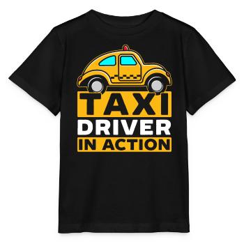 Taxifahrer in Aktion Taxicab Taxifahrer Cabbie - Stanley/Stella Kinder T-Shirt MINI CREATOR  - Schwarz - Vorne - Mikhail (115cm)