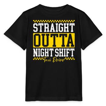 Straight Outta Nachtschicht Taxifahrer Taxifahrer - Stanley/Stella Kinder T-Shirt MINI CREATOR  - Schwarz - Vorne - Mikhail (115cm)