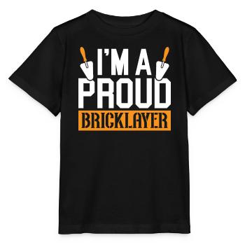 Briques Briques Ouvrier de la construction Briqueteur-maçon - T-shirt bio MINI CREATOR Stanley/Stella Enfant - noir - Devant - Mikhail (115cm)