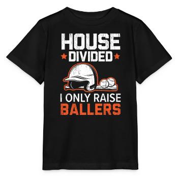 Haus geteilt Ich erziehe nur Ballers Baseball-Liebhaber - Stanley/Stella Kinder T-Shirt MINI CREATOR  - Schwarz - Vorne - Mikhail (115cm)