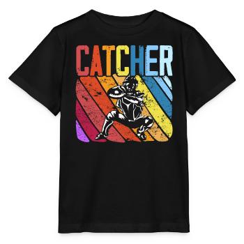 Amateur de baseball Joueur de baseball Receveur de baseball - T-shirt bio MINI CREATOR Stanley/Stella Enfant - noir - Devant - Mikhail (115cm)