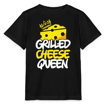 Grilled Cheese Queen Cheesy Food Lover Foodie - Stanley/Stella MINI CREATOR Kids’ T-Shirt - black - Front - Mikhail (115cm)