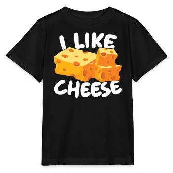 I Like Cheese Eater Cheesy Food Lover Foodie - Stanley/Stella MINI CREATOR Kids’ T-Shirt - black - Front - Mikhail (115cm)