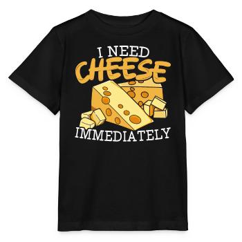 I Need Cheese Immediately Cheesy Food Lover Foodie - Stanley/Stella MINI CREATOR Kids’ T-Shirt - black - Front - Mikhail (115cm)