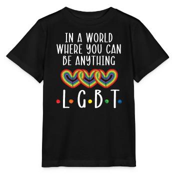 Gay Rights Rainbow Pride LGBTQ Gay Pride Parade - Stanley/Stella MINI CREATOR Kids’ T-Shirt - black - Front - Mikhail (115cm)