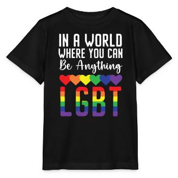 Gay Rights Rainbow Pride LGBTQ Gay Pride Parade - Stanley/Stella MINI CREATOR Kids’ T-Shirt - black - Front - Mikhail (115cm)