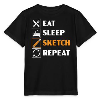 Skizzieren Zeichnen Kritzeln Zeichnen Zeichner - Stanley/Stella Kinder T-Shirt MINI CREATOR  - Schwarz - Vorne - Mikhail (115cm)